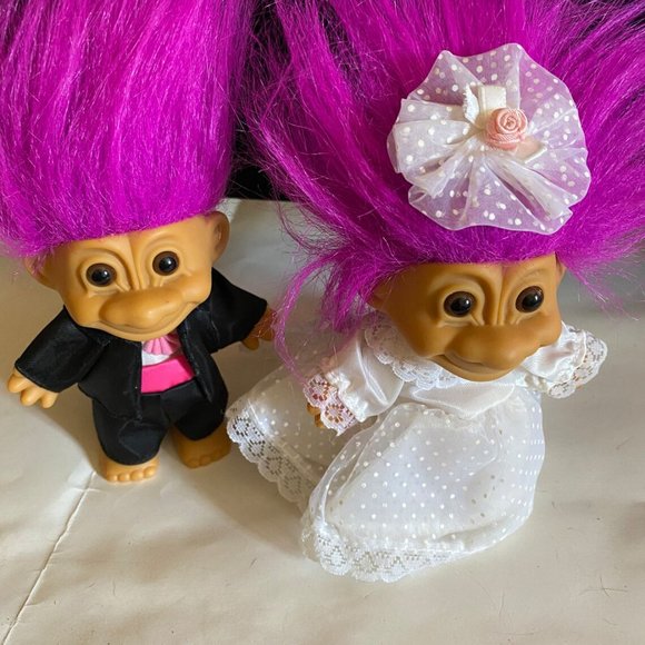 Bride and Groom RussTroll 4" Wedding Dolls circa 1 - Picture 3 of 6